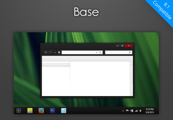 Windows 8.1 için temel siyah tema