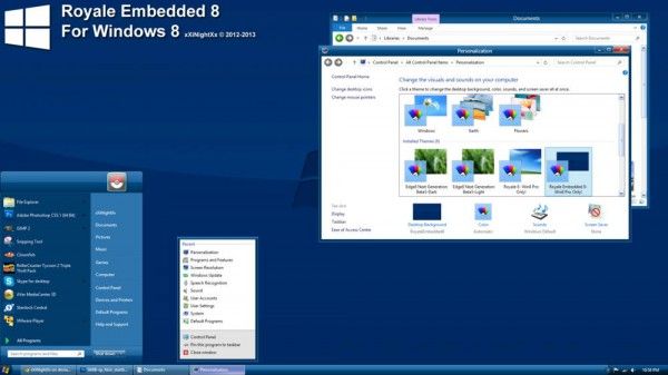 thème de style visuel royal intégré 8 pour Windows 8