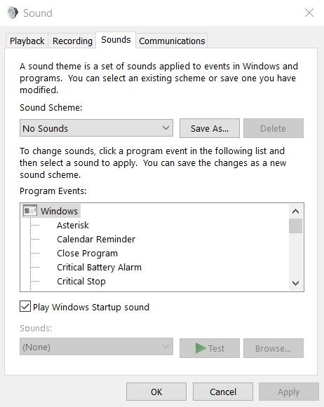 Как изменить звук при запуске в Windows 10