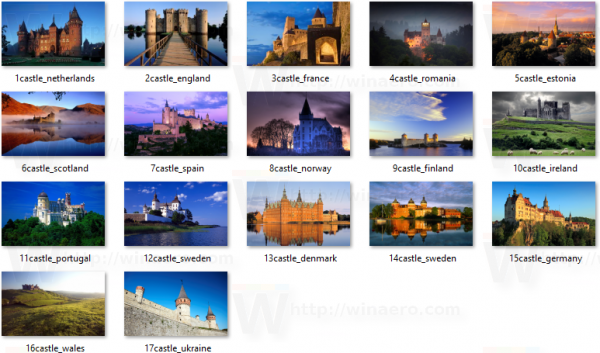 Windows 10 8 7のヨーロッパの城のテーマ Windowsテーマパック