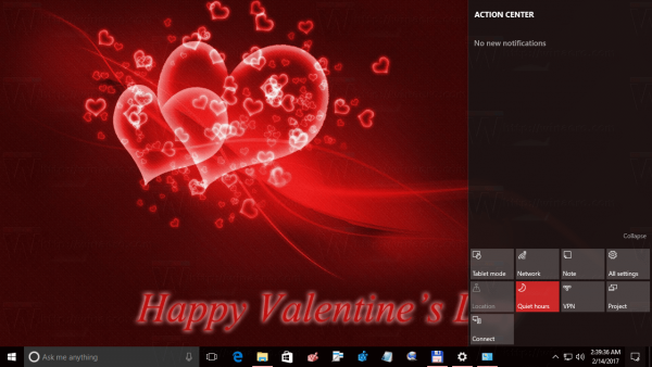 Valentinovo tema za Windows 10