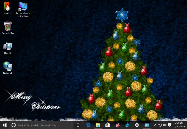 Motyw świąteczny 2015 Windows 10