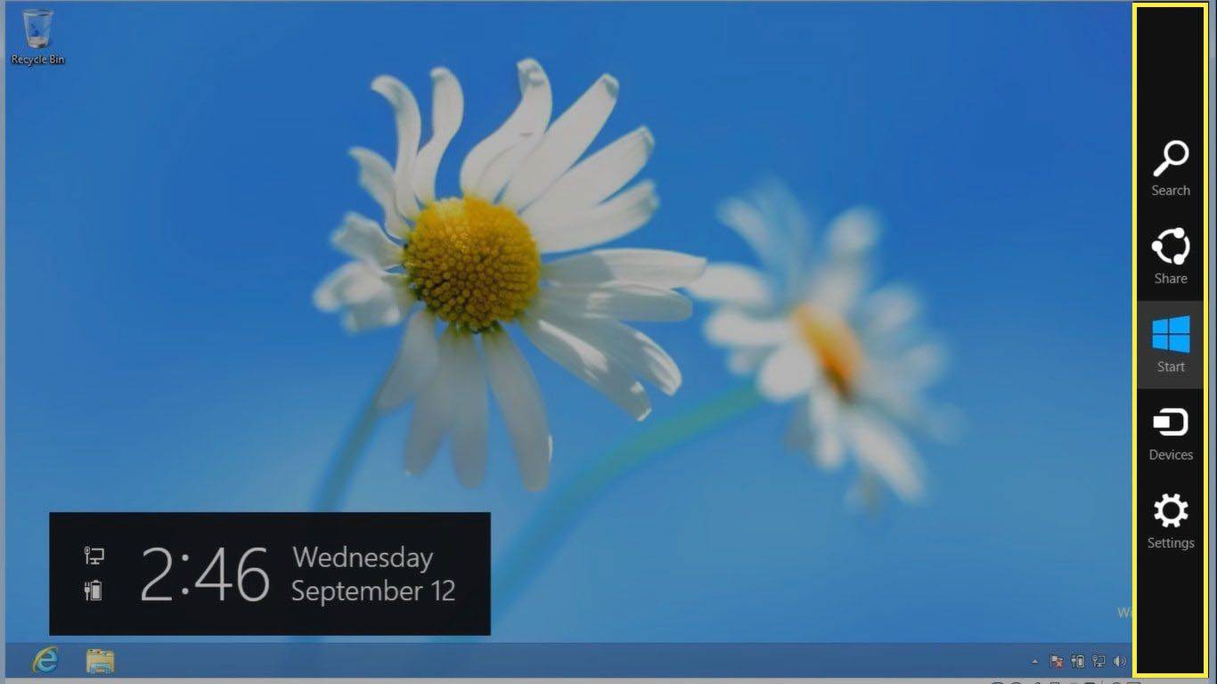 De Windows 8 Charms-balk