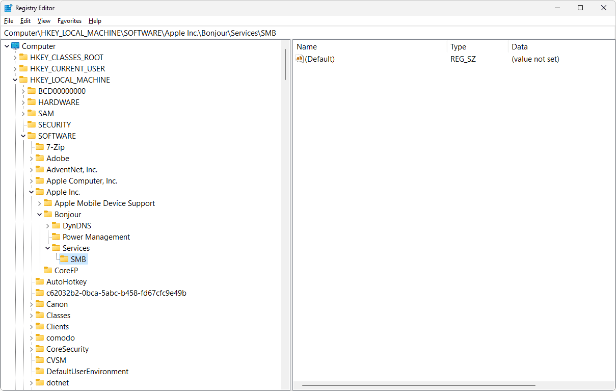 Windows 11 kayıt defteri düzenleyici anahtarları