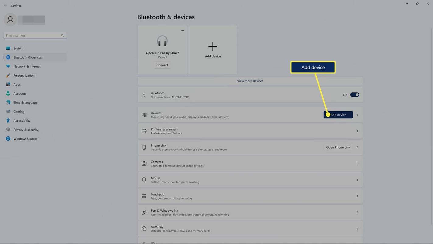 Lägg till enhet i Windows 11 Bluetooth-inställningar