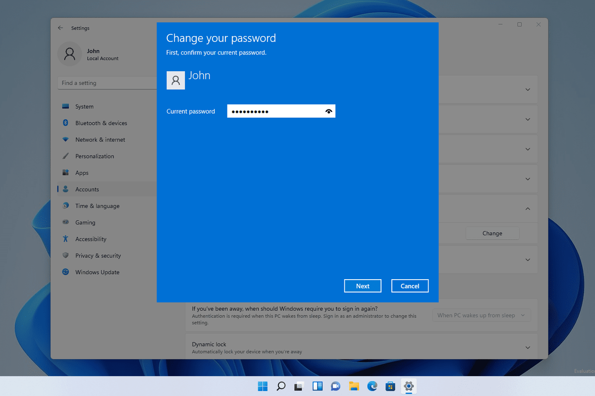 Windows 11 thay đổi màn hình mật khẩu của bạn