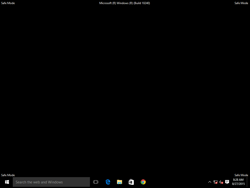 Windows 10 im abgesicherten Modus.