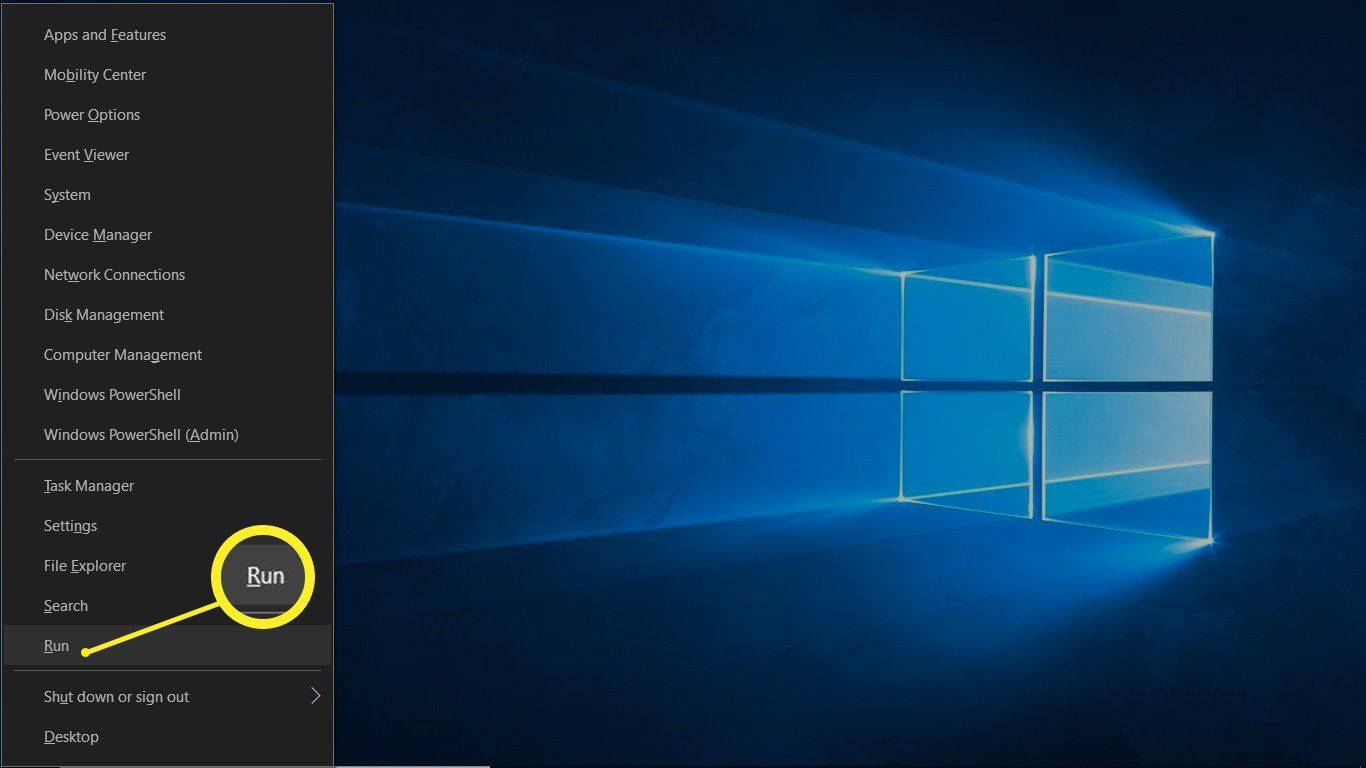 Windows Çalıştır seçimi
