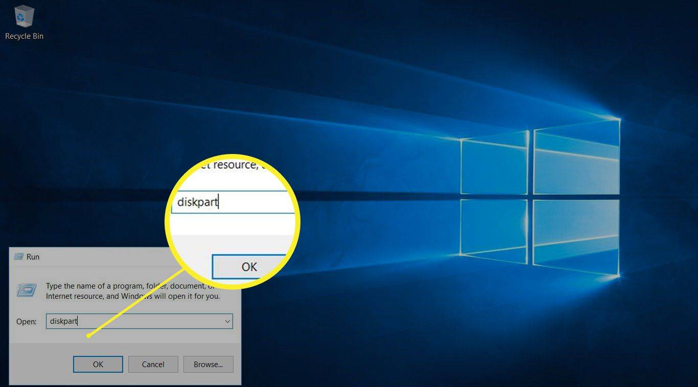 Diskpart-opdracht in Windows