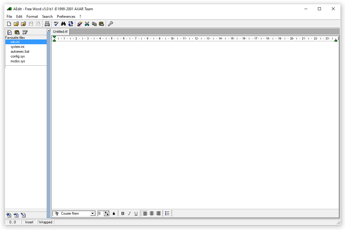 Darmowy edytor tekstu AEdit w systemie Windows 10