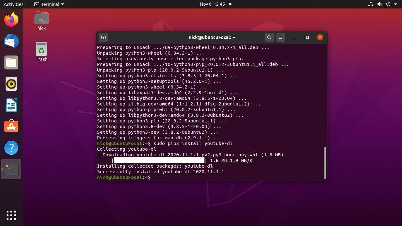 Ubuntu용 Tartube 다운로드 페이지